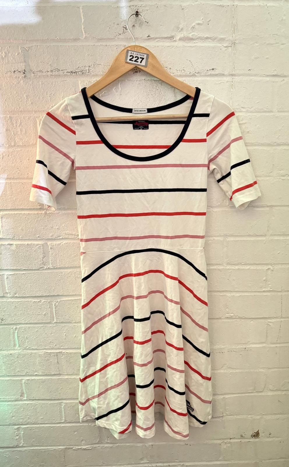 Superdry Superdry Women's Striped Scoop Neck Dress Size ONE SIZE - 1 Thumbnail