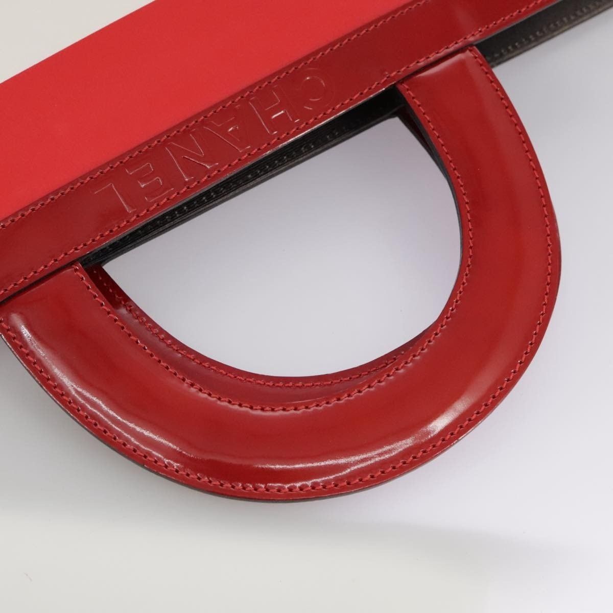 Chanel Chanel Leather Mademoiselle Choco Bar Line Tote Bag Red Size ONE SIZE - 12 Thumbnail