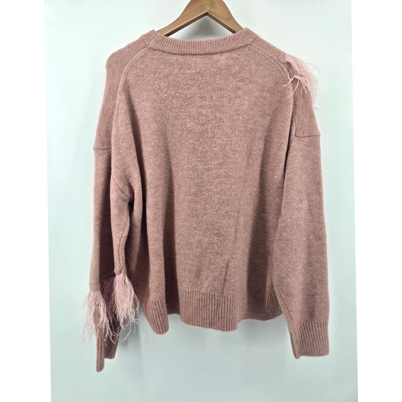 Cinq a Sept Cinq a Sept Merritt Pullover Womens Medium Peony Pink Crew Wool Blend Sweater Size M / US 6-8 / IT 42-44 - 4 Thumbnail