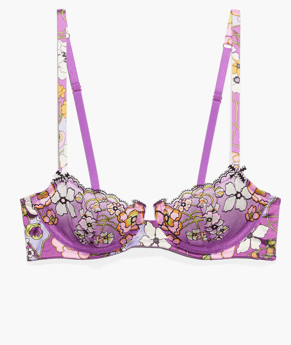 Fenty Savage x Fenty Rihanna Mod Poppy Balconette Bra Purple 30B Size ONE SIZE - 6 Thumbnail