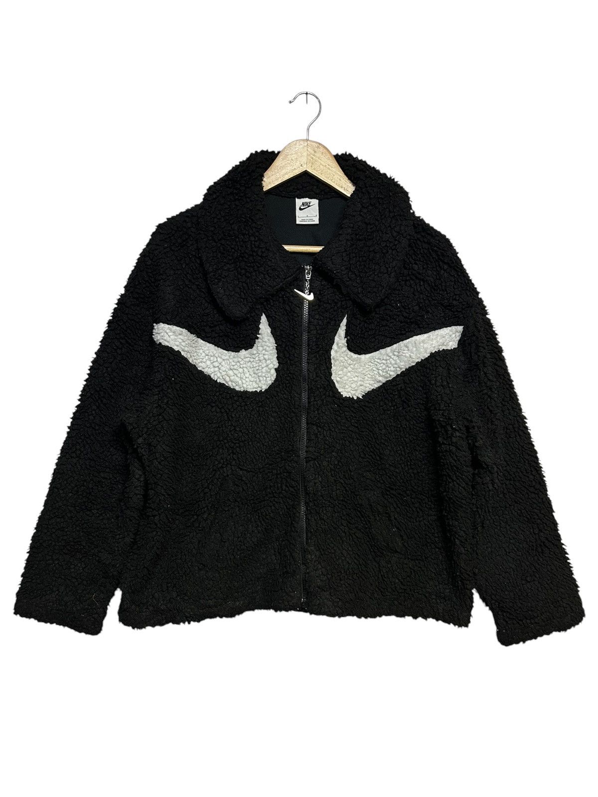 Nike × Vintage Rare🔥 Boxy Nike Double Swoosh Fleece Sherpa Size US L / EU 52-54 / 3 - 1 Thumbnail