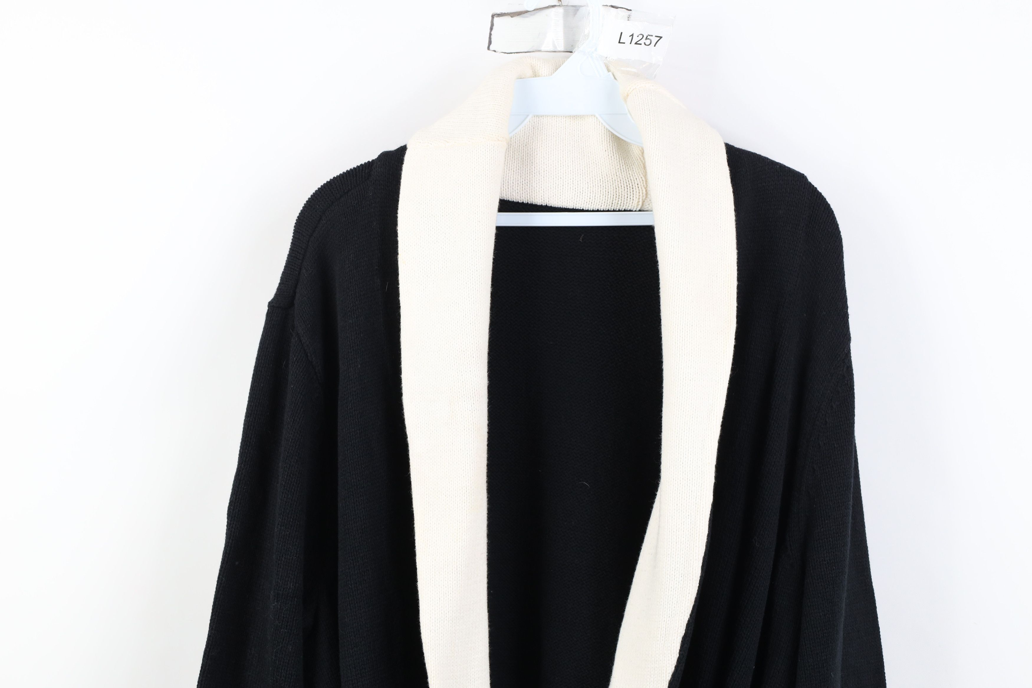 Vintage Vintage 90s Streetwear Belted Shawl Knit Cardigan Sweater Size XXL / US 16-18 / IT 52-54 - 2 Thumbnail