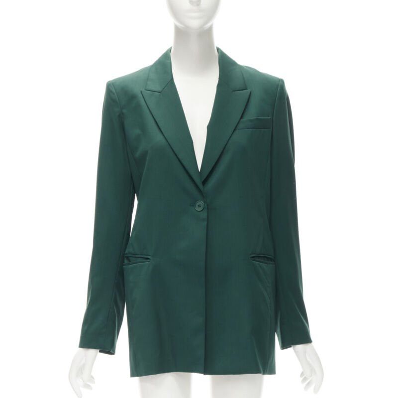 Other RYAN ROCHE 100% wool green peal lapel single button blazer jacket US2 XS Size XS / US 0-2 / IT 36-38 - 1 Thumbnail