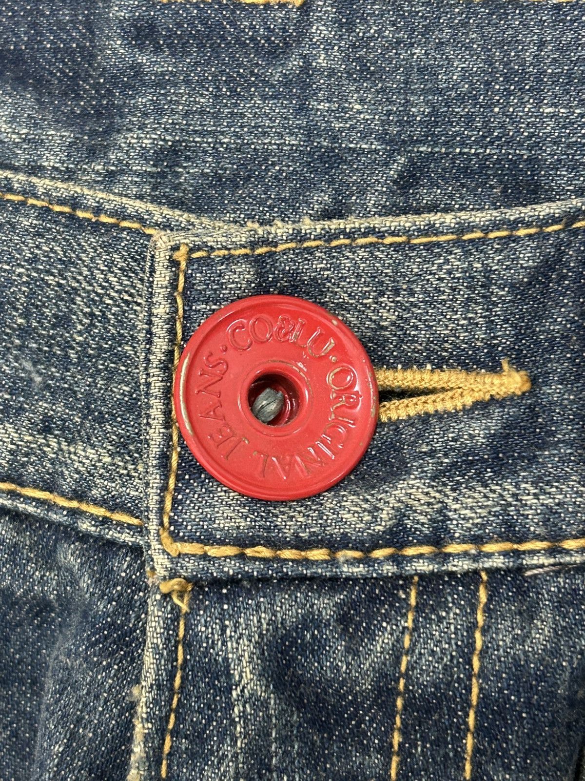 Le Grande Bleu (L.G.B.) JAPAN BRAND CO & LU WASHED DISTRESSED WITH WORDS BACKSIDE Size US 30 / EU 46 - 12 Thumbnail