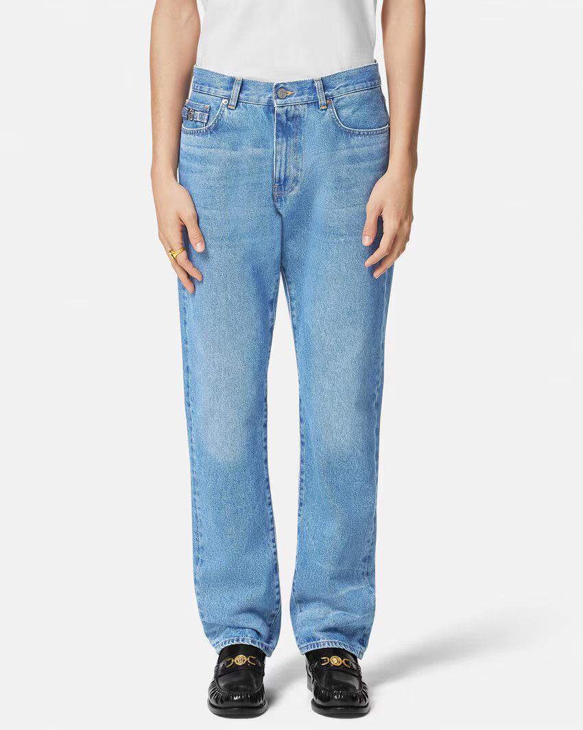 Versace o1s22i1n0125 Medusa Biggie Regular Fit Jeans in Blue Size US 33 - 4 Thumbnail