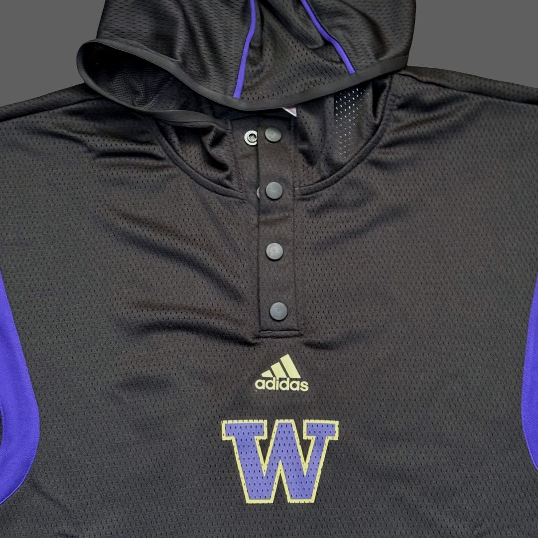 Adidas adidas UW Huskies University of Washington Mesh Hoodie Black Size US L / EU 52-54 / 3 - 2 Thumbnail