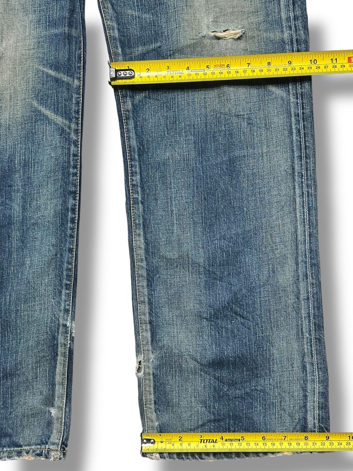 Edwin Edwin 504 Vintage Distressed Straight Jeans With Faded Wash Size US 36 / EU 52 - 18 Thumbnail