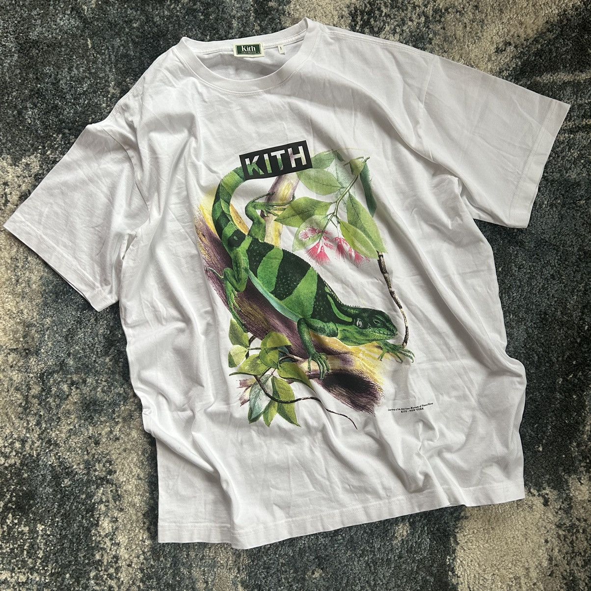 image of Kith x Museum American Museum Of Natural History Vintage Iguana Lizard Tee in White, Men's (Size XL