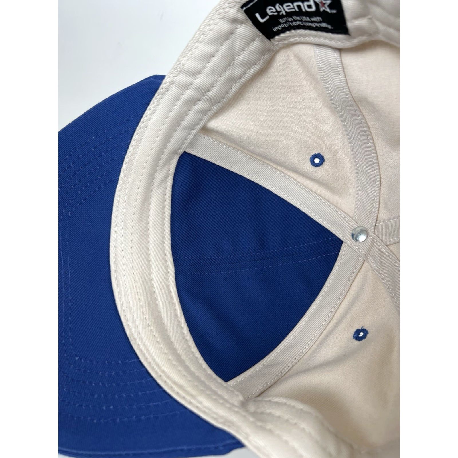 Vintage Barstool Sports Retro Script SnapBack Baseball Hat Cap Beige Navy Embroidered Size ONE SIZE - 7 Thumbnail
