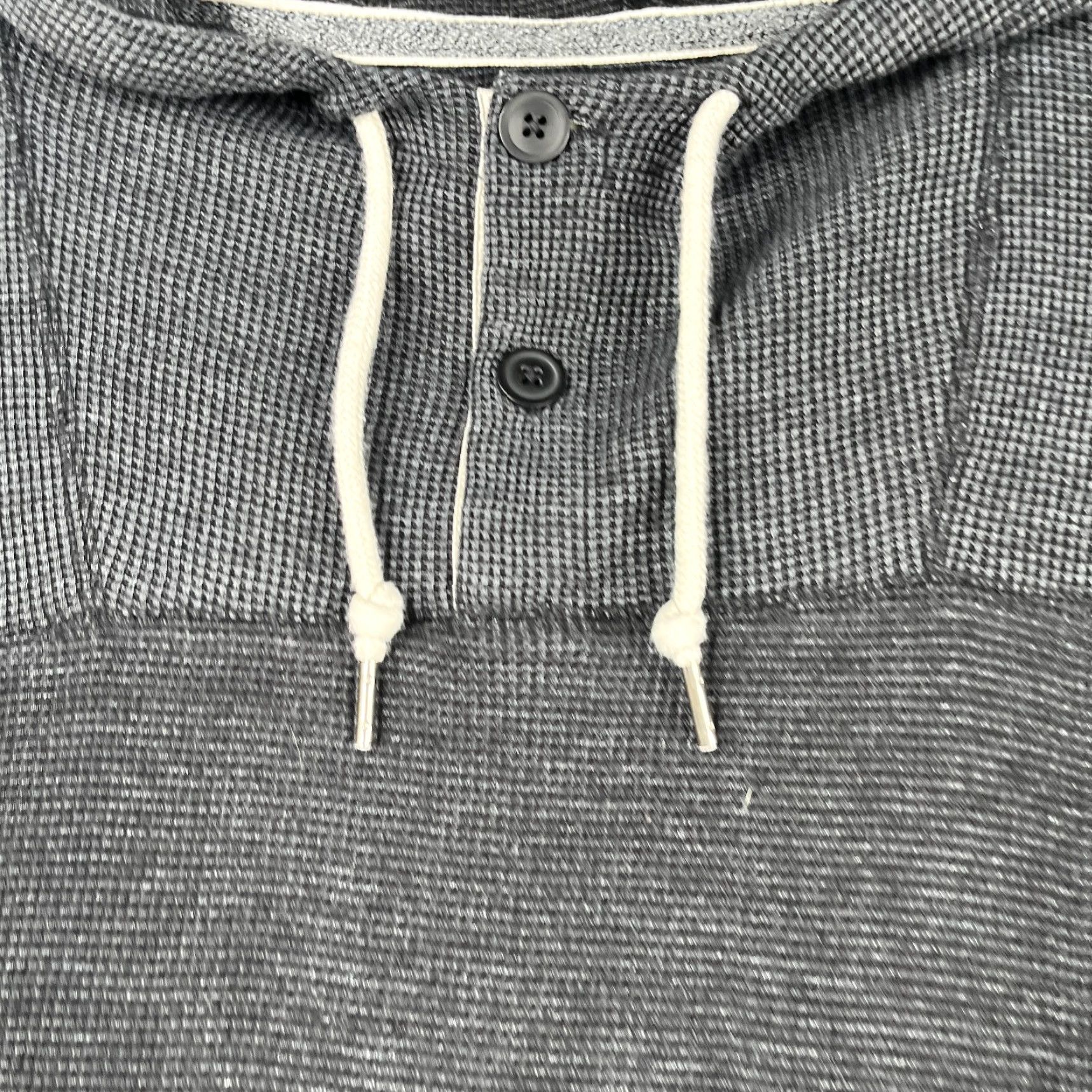 Express Express Long Sleeve Waffle Knit Henley Hoodie Shirt Large Gray Mens Size US L / EU 52-54 / 3 - 3 Thumbnail