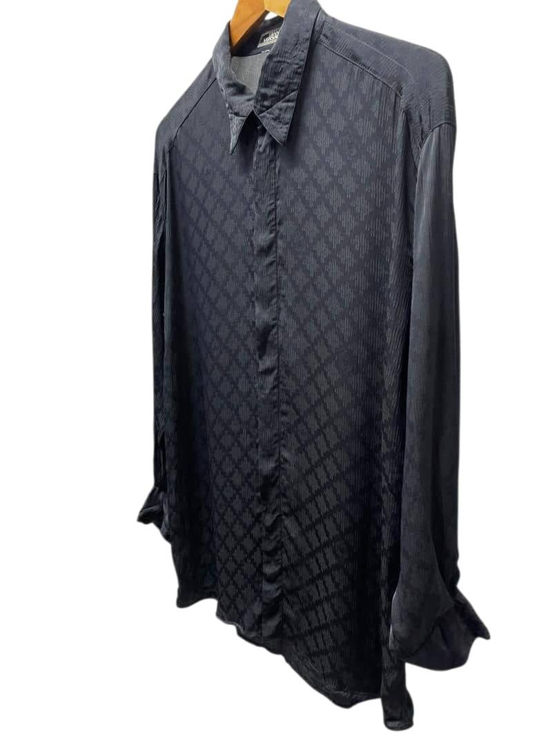 Versace GIANNI VERSACE Black Silk Hidden Long Sleeve Size US M / EU 48-50 / 2 - 2 Thumbnail