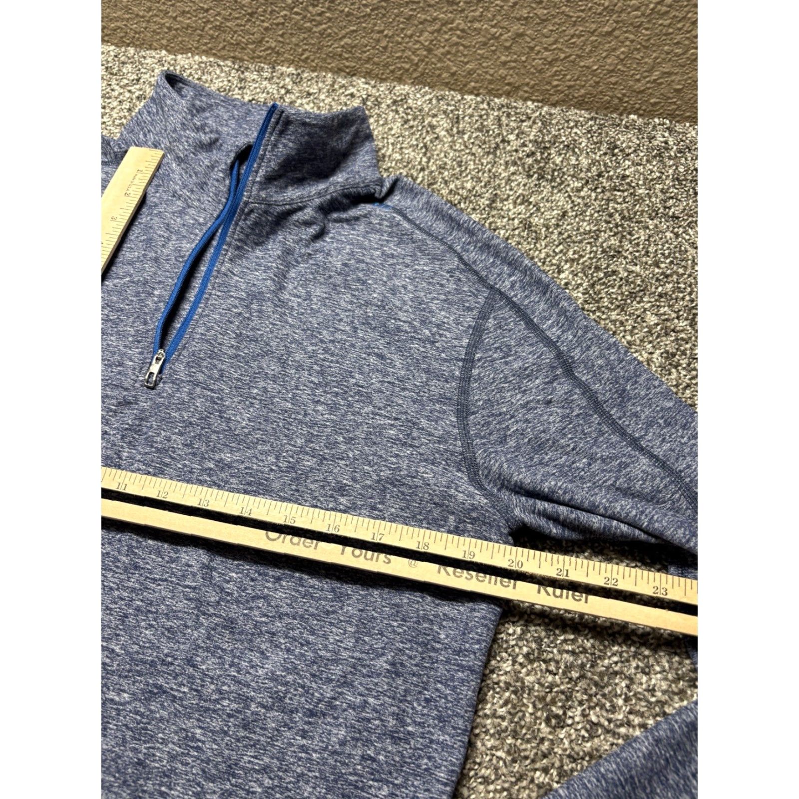 Lululemon Lululemon 1/4 Zip Pullover Mens Small Blue Heather Running Thumb Straps in Cuff Size US S / EU 44-46 / 1 - 6 Thumbnail