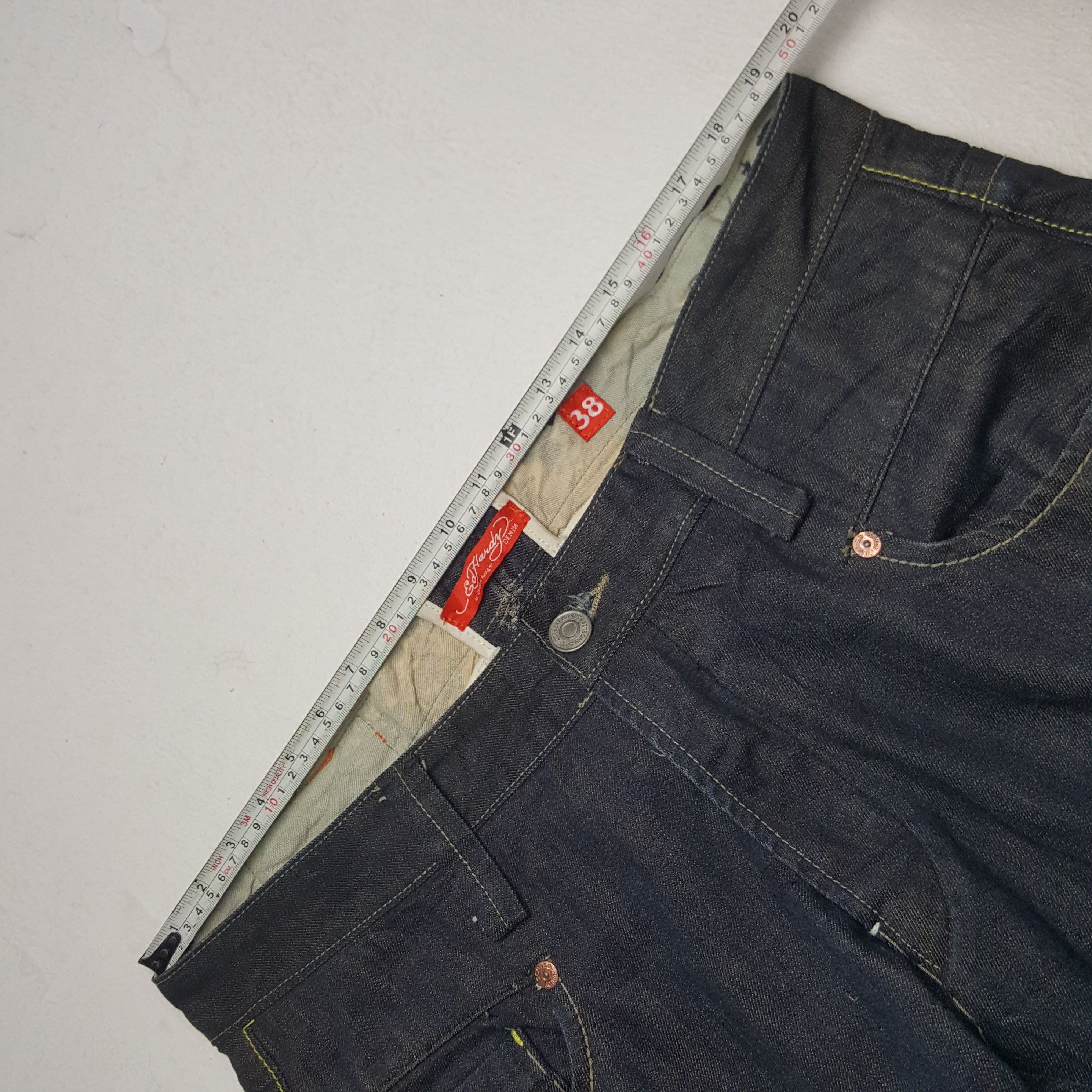 Christian Audigier × Ed Hardy × Vintage Vintage Ed Hardy American Brand Embroidery Art Denim Jeans Size US 38 / EU 54 - 9 Thumbnail