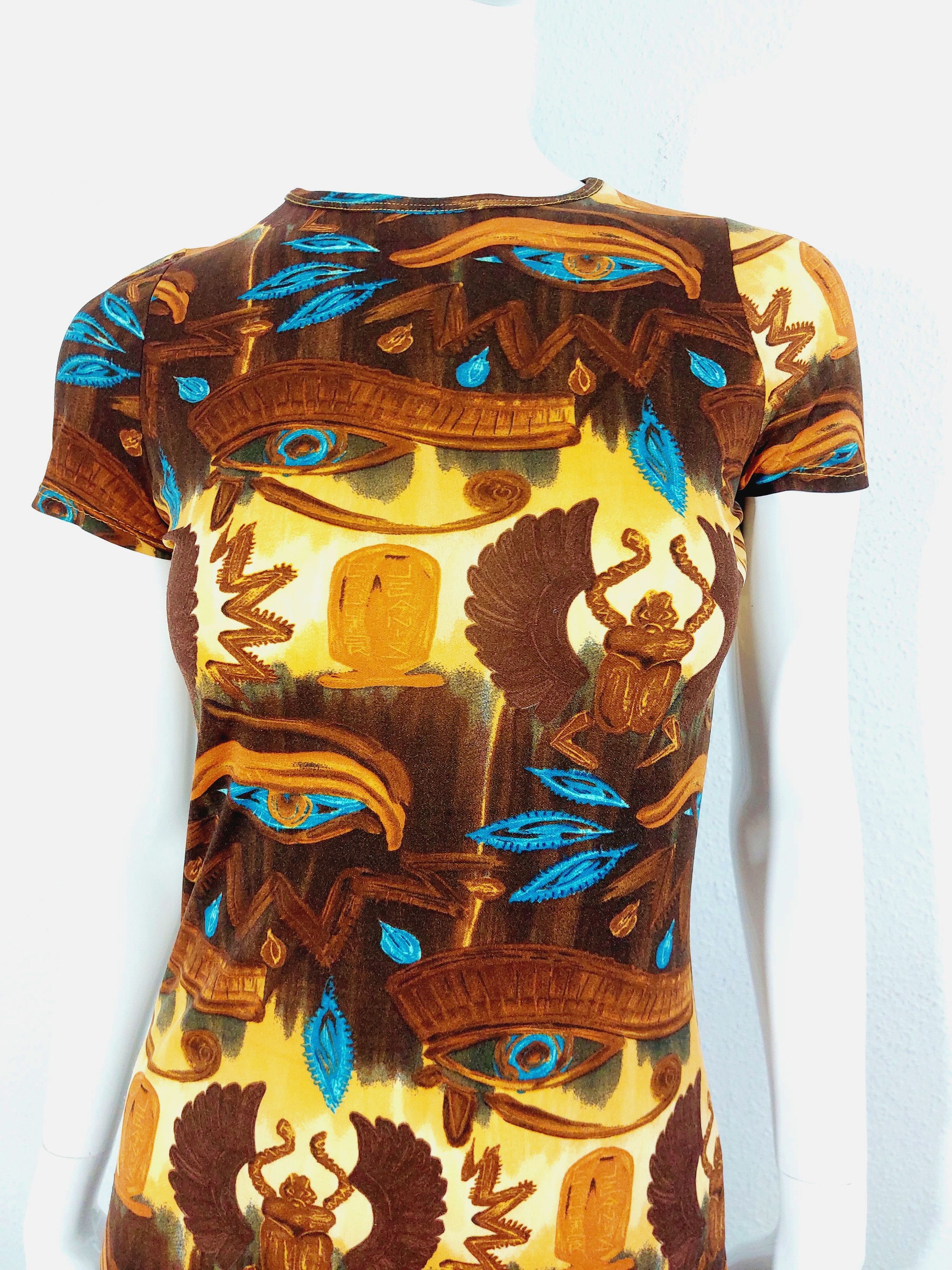 Jean Paul Gaultier Jean Paul Gaultier Egypt 1997 Horus Scarab Hieroglyph Dress Size S / US 4 / IT 40 - 18 Thumbnail