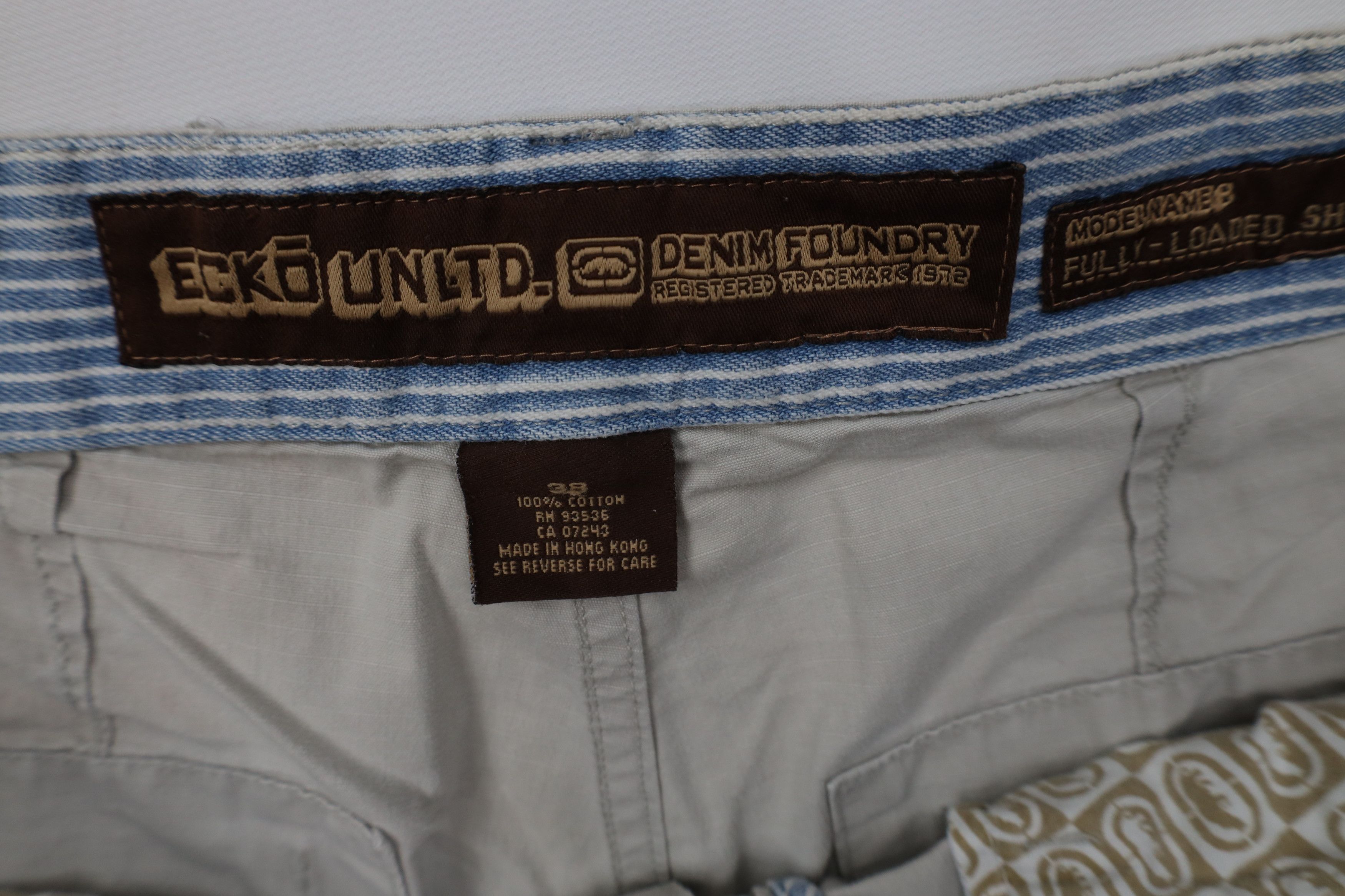 Ecko Unltd. Vintage 90s Y2K Ecko Baggy Ripstop Cargo Shorts Beige Cotton Size US 38 / EU 54 - 9 Thumbnail