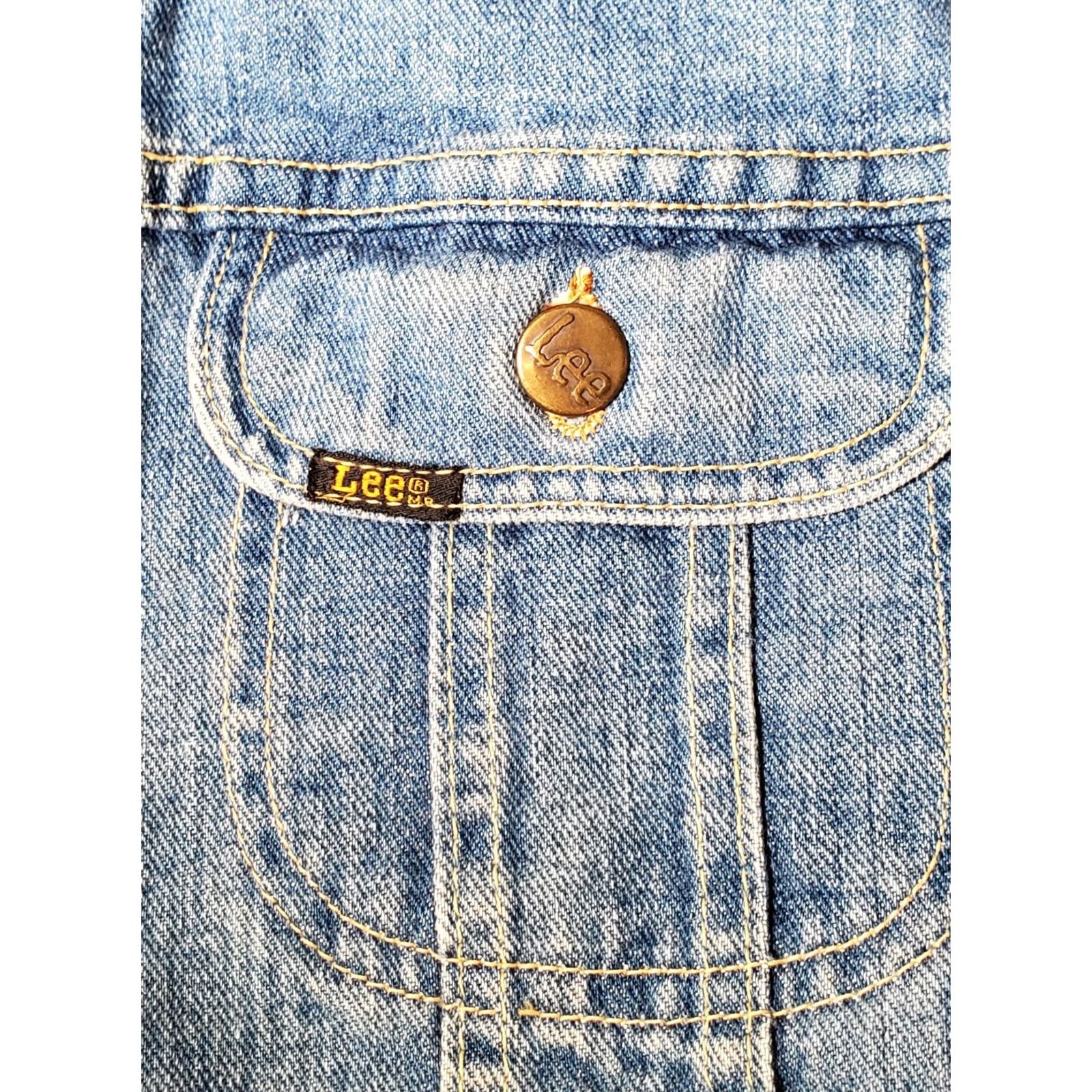 Lee VINTAGE Lee Riders White Label Denim Jacket Long Point Collar Women's S* Jeans Jacket Western 1970s Rugged USA Mens Womens Girls Size S / US 4 / IT 40 - 5 Thumbnail
