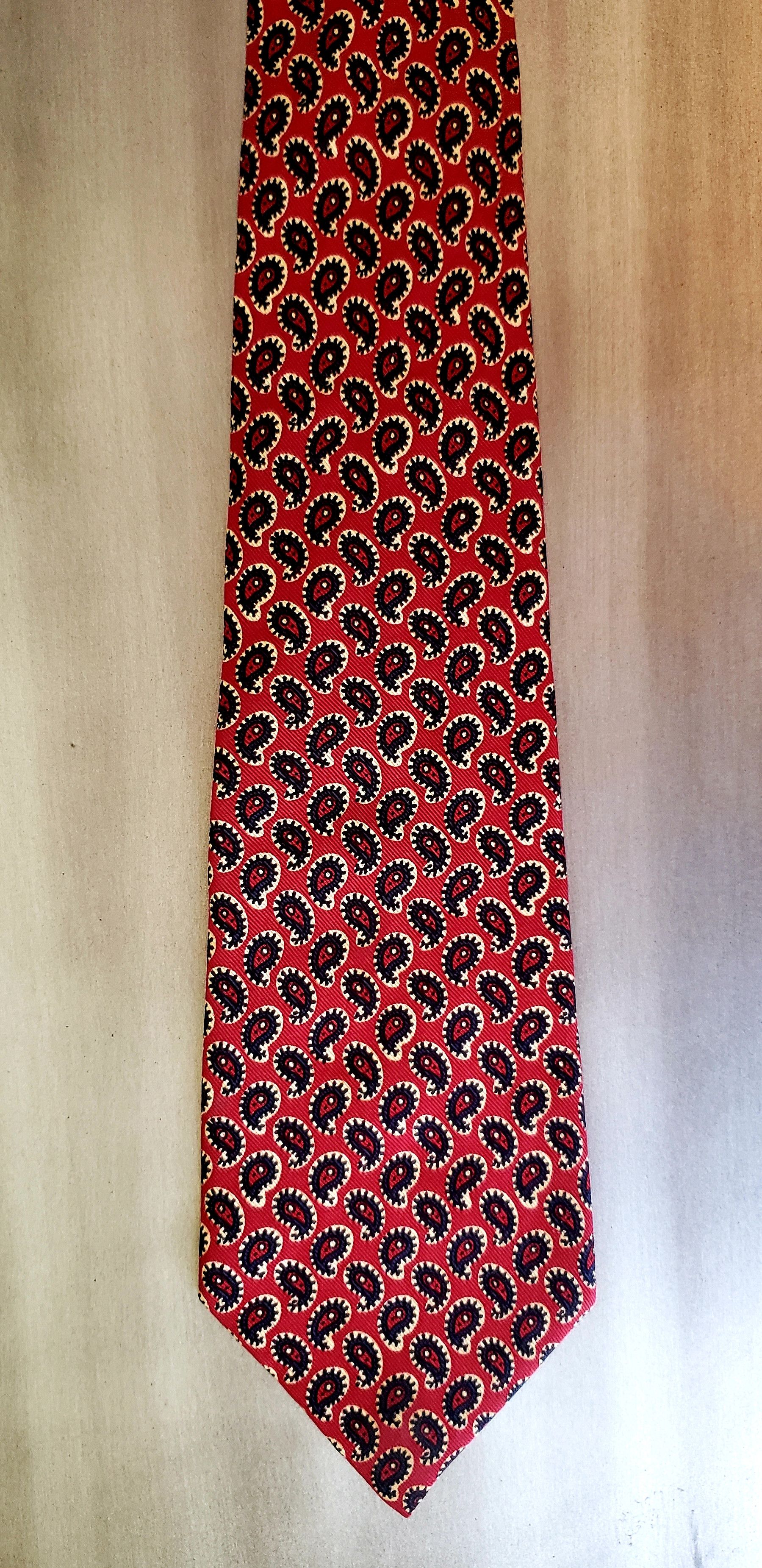 Polo Ralph Lauren neck tie Polo Ralph Lauren red paisley silk vintage 1980s Size ONE SIZE - 3 Thumbnail