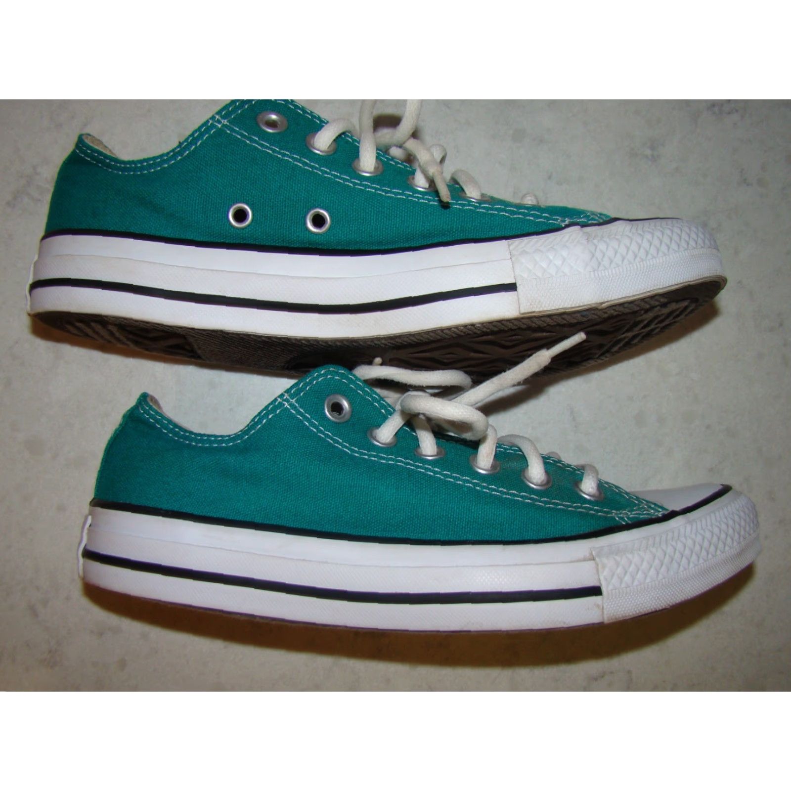 Converse Converse Womens Teal Green Canvas All Star Low Top Sneakers Tennis Shoes Size M / US 6-8 / IT 42-44 - 5 Thumbnail