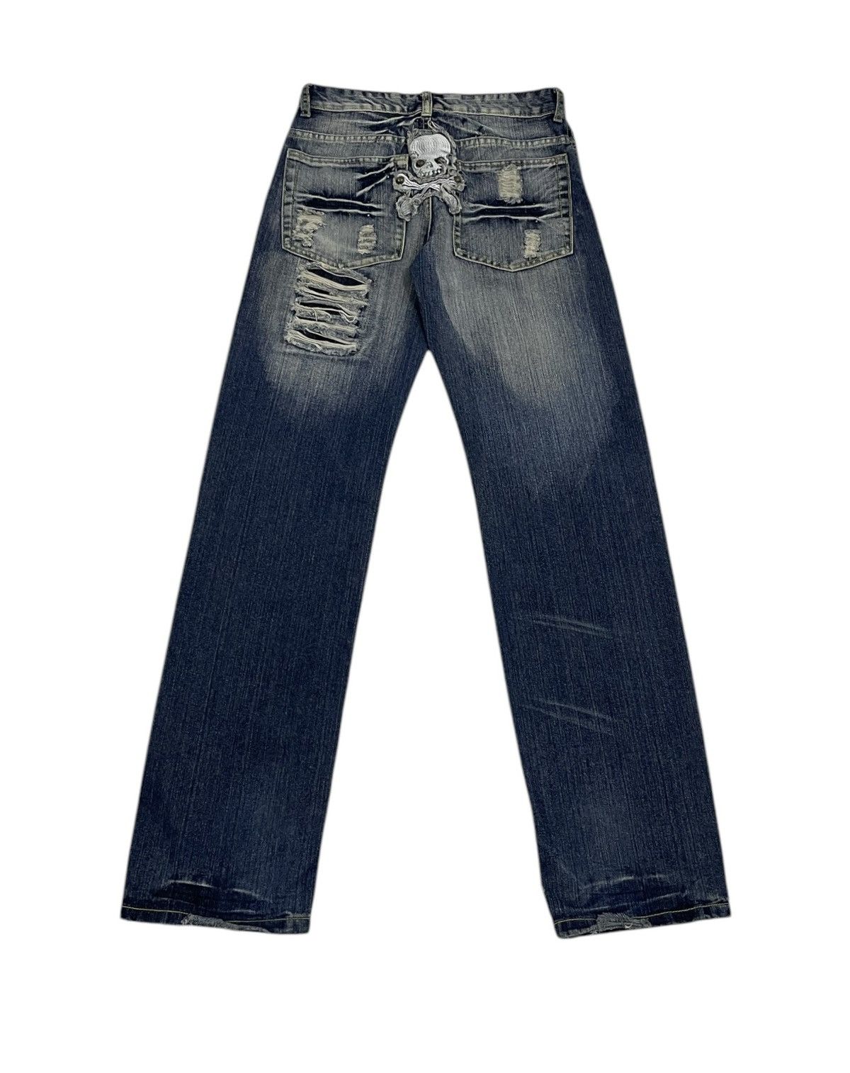 Hysteric Glamour × Japanese Brand × PPFM 25Energy Japan Skull Distressed Jeans Size US 29 - 7 Thumbnail