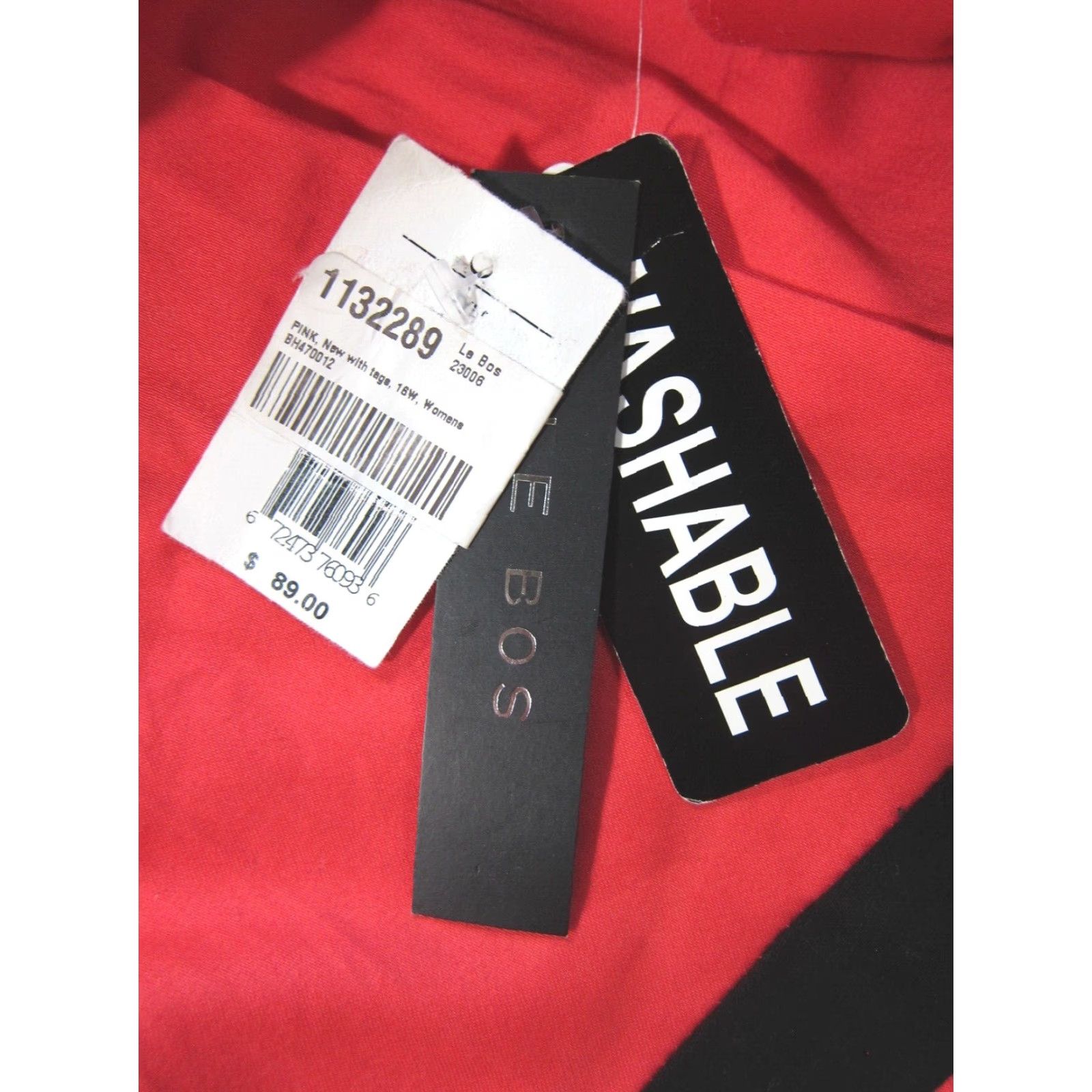 Vintage NWT Le Bos Cotton Pink Orange Black Sleeveless Drop Waist Tank Dress Plus 16W Size XXL / US 16-18 / IT 52-54 - 3 Thumbnail