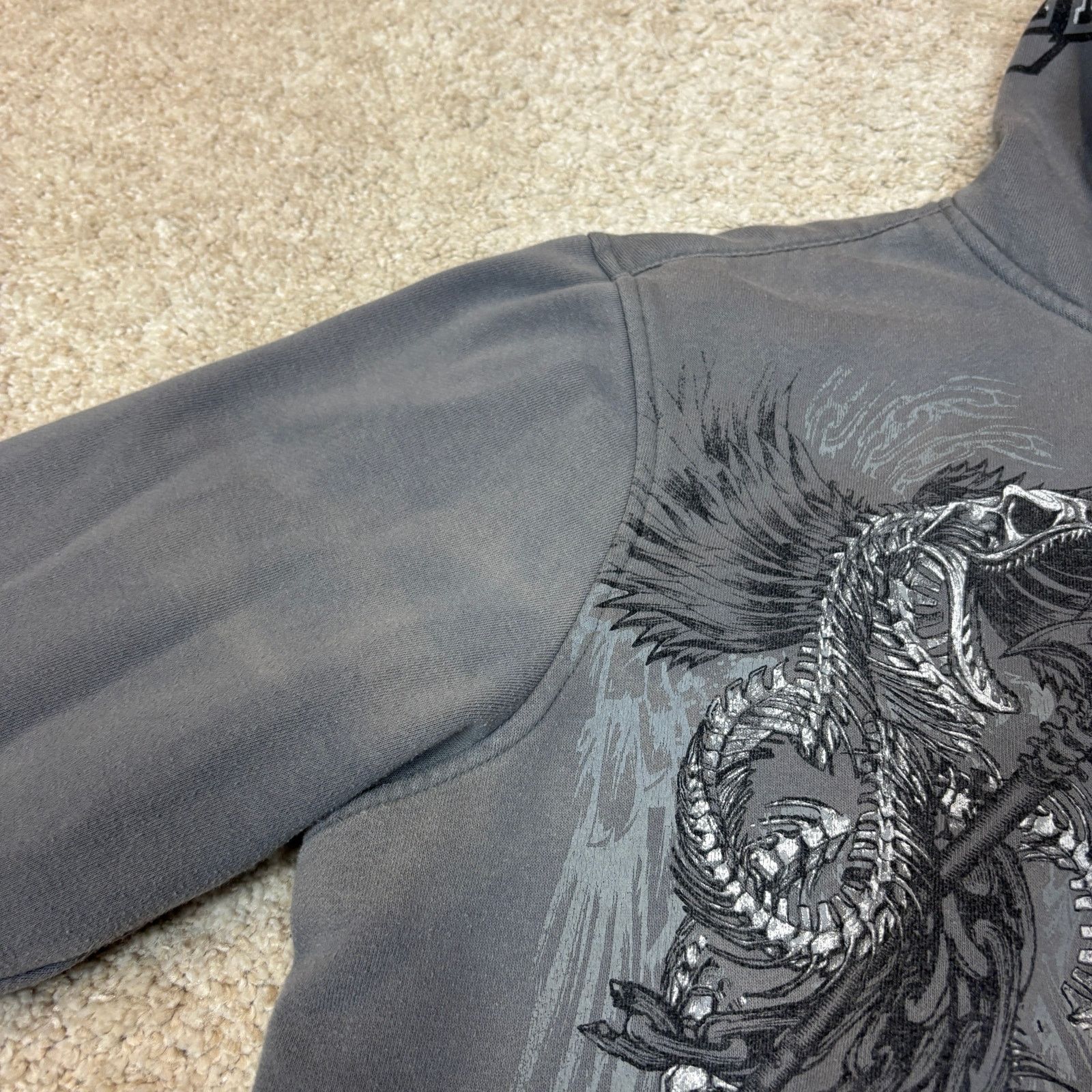 Vintage MMA Elite Snake Thermal Lined Full Zip Faded Hoodie Men's L Size US L / EU 52-54 / 3 - 9 Thumbnail