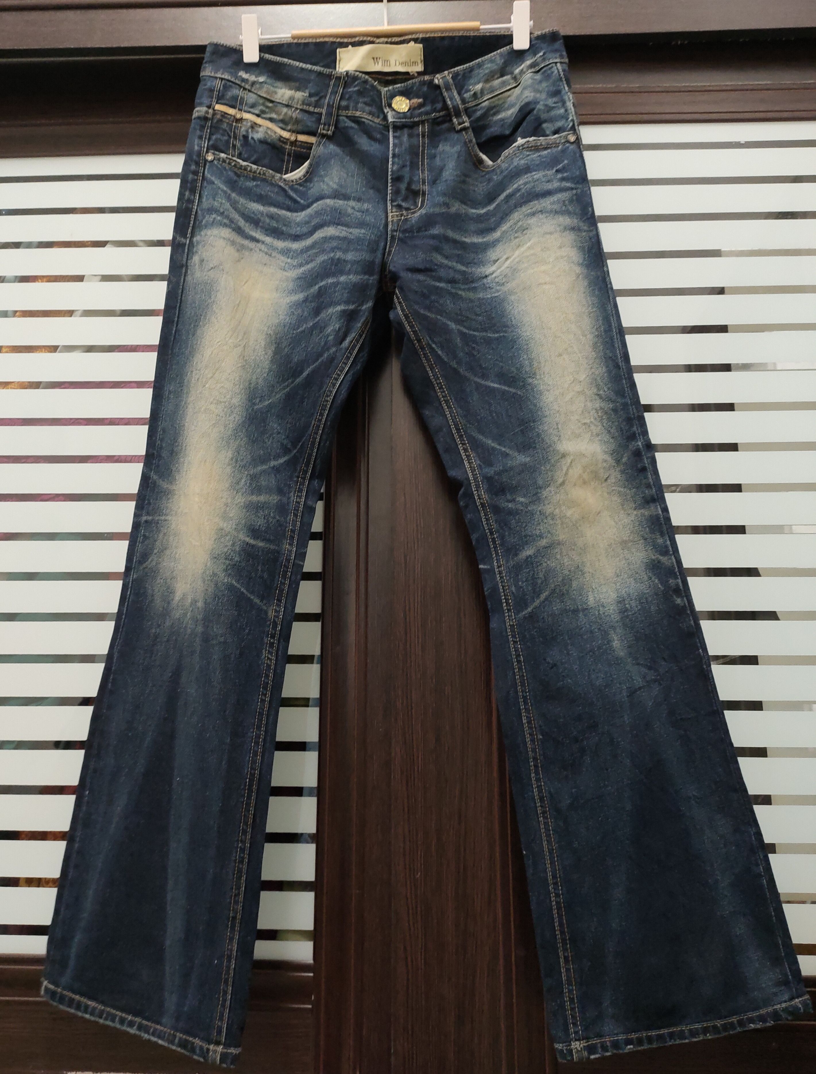 Japanese Brand 💥 Nice Distressed Freestyle Flared Wim Denim 💥 Size US 33 - 5 Thumbnail