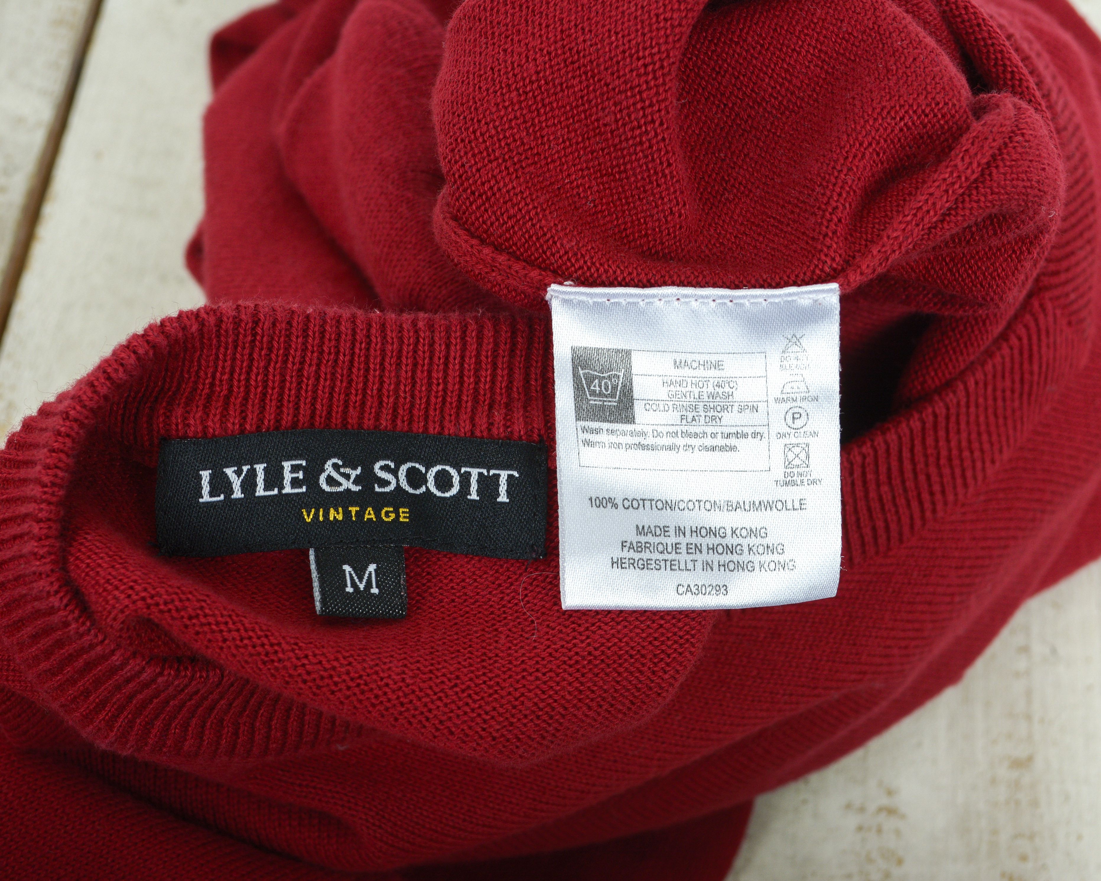 Lyle & Scott Sweatshirt M Sweater Jumper Pullover V-Neck Casual Red Top Size US M / EU 48-50 / 2 - 5 Thumbnail