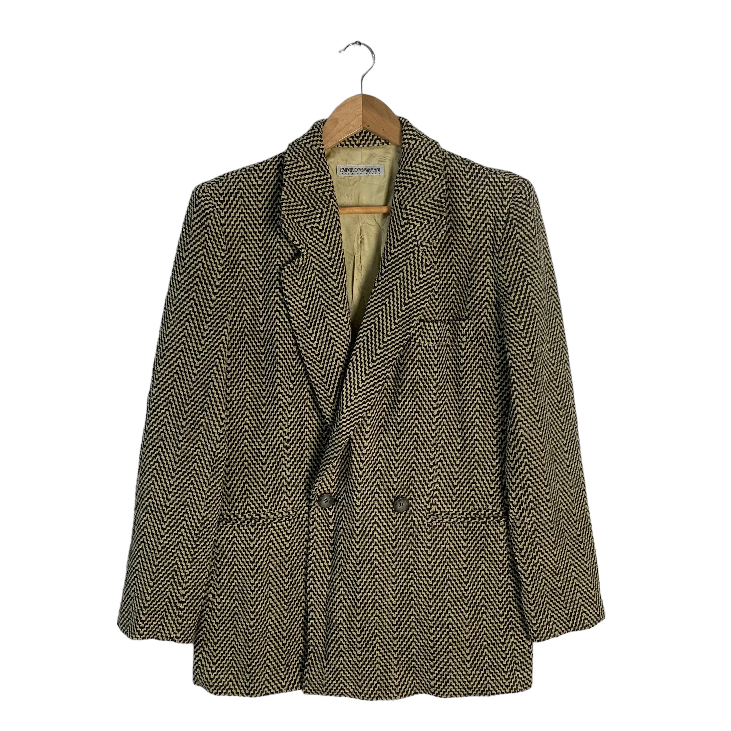 Emporio Armani Emporio Armani Houndstooth Wool Jacket Size L / US 10 / IT 46 - 1 Thumbnail