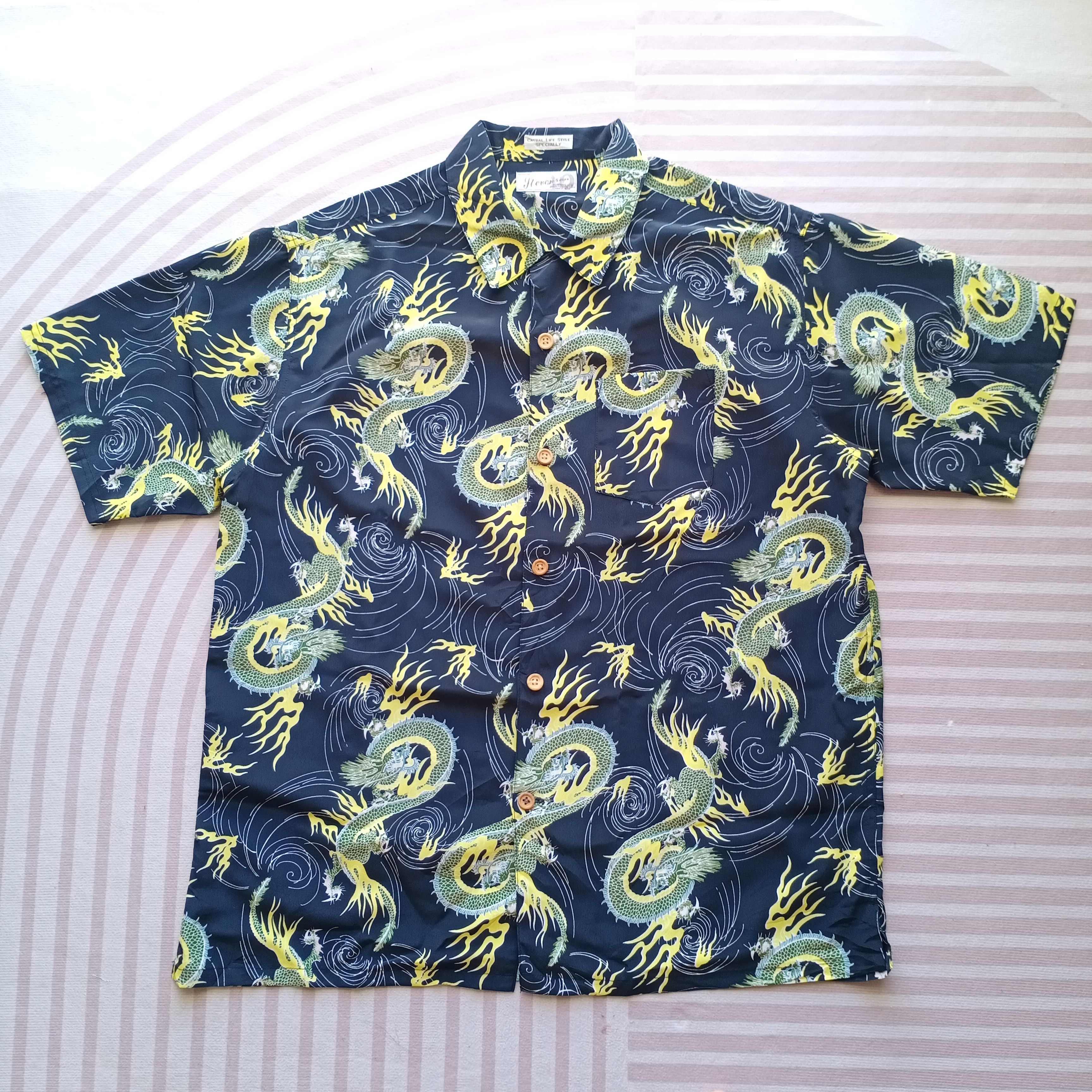 Japanese Brand STEVENSON Dragon Full Print Japanese Hawaii Toyo Sun Surf Size US XL / EU 56 / 4 - 2 Thumbnail