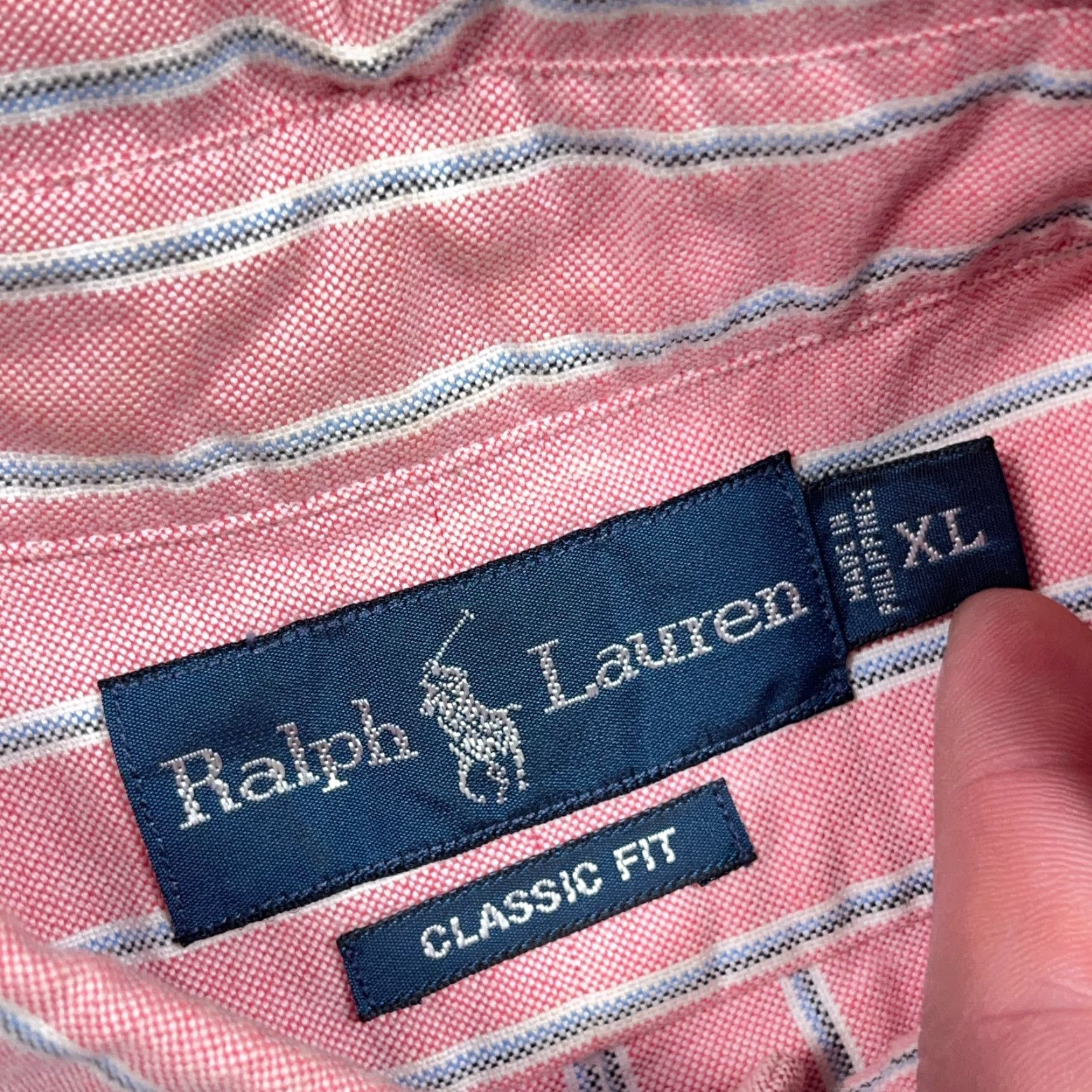 Ralph Lauren Ralph Lauren Oxford Shirt Men XL Pink Blue Striped Button Up OCBD Shirt Size US XL / EU 56 / 4 - 3 Thumbnail