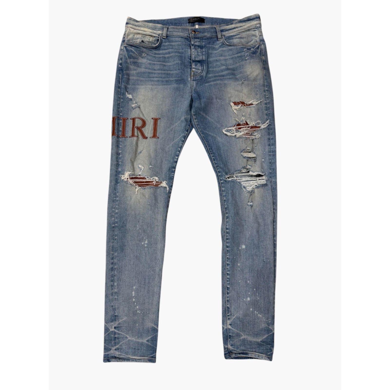 Amiri Amiri Clay Brown Side Logo Light Wash Jeans Size US 40 / EU 56 - 1 Thumbnail