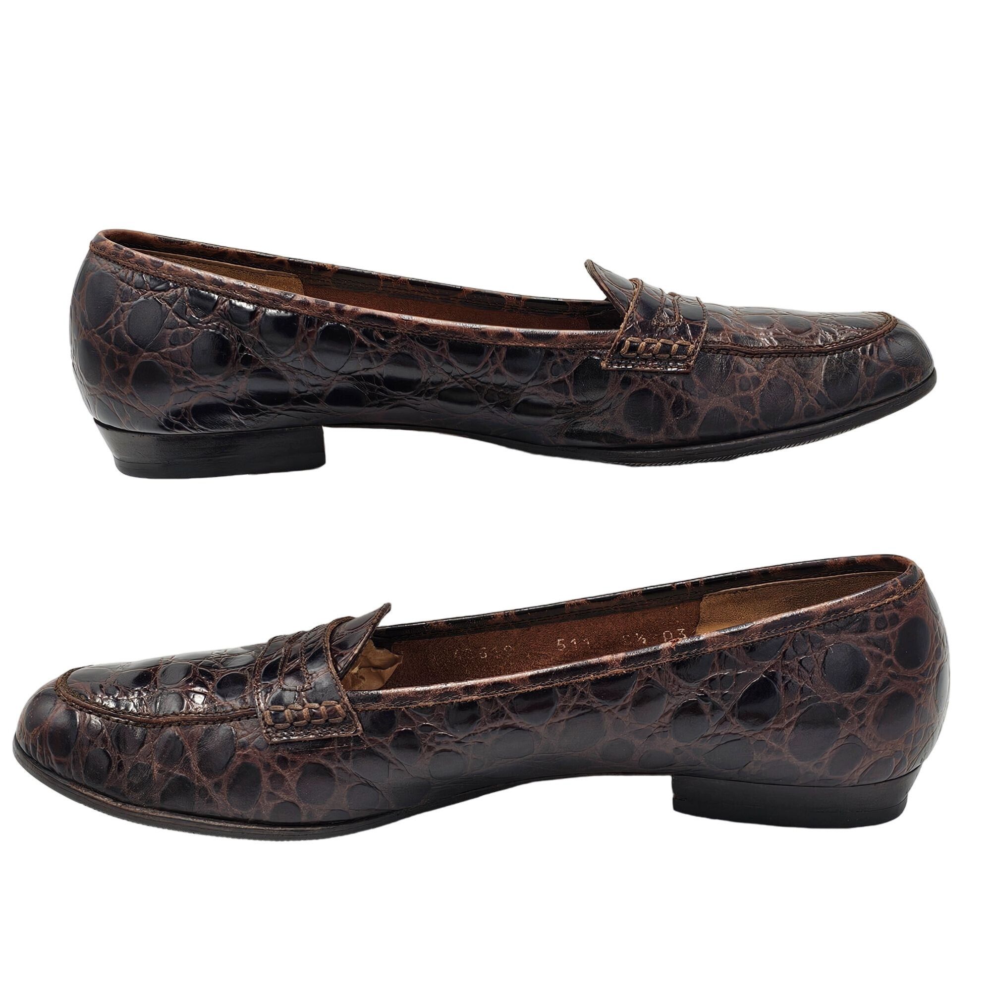 Salvatore Ferragamo Vintage Salvatore Ferragamo Italy Crocodile Alligator Emb. Size US 8.5 / IT 38.5 - 10 Thumbnail