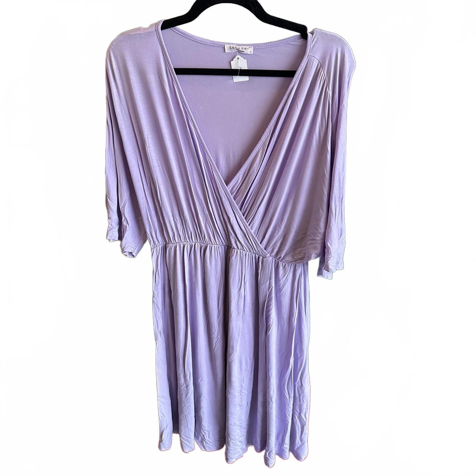 Designer Ekuader Women's Lavender Dress - Size L - Size L / US 10 / IT 46 - 1 Thumbnail