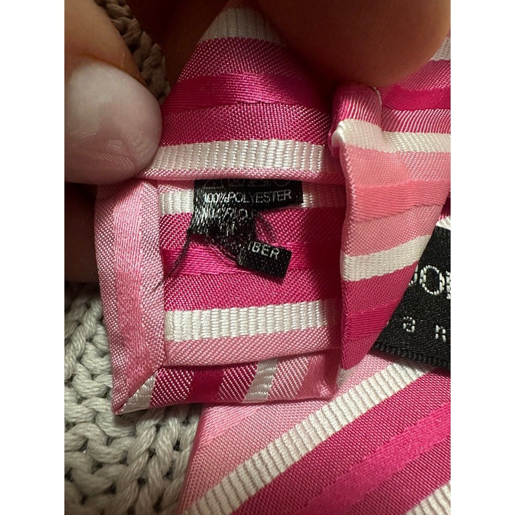 Other Uomo Venetto pink striped breast cancer awareness tie Size ONE SIZE - 2 Thumbnail