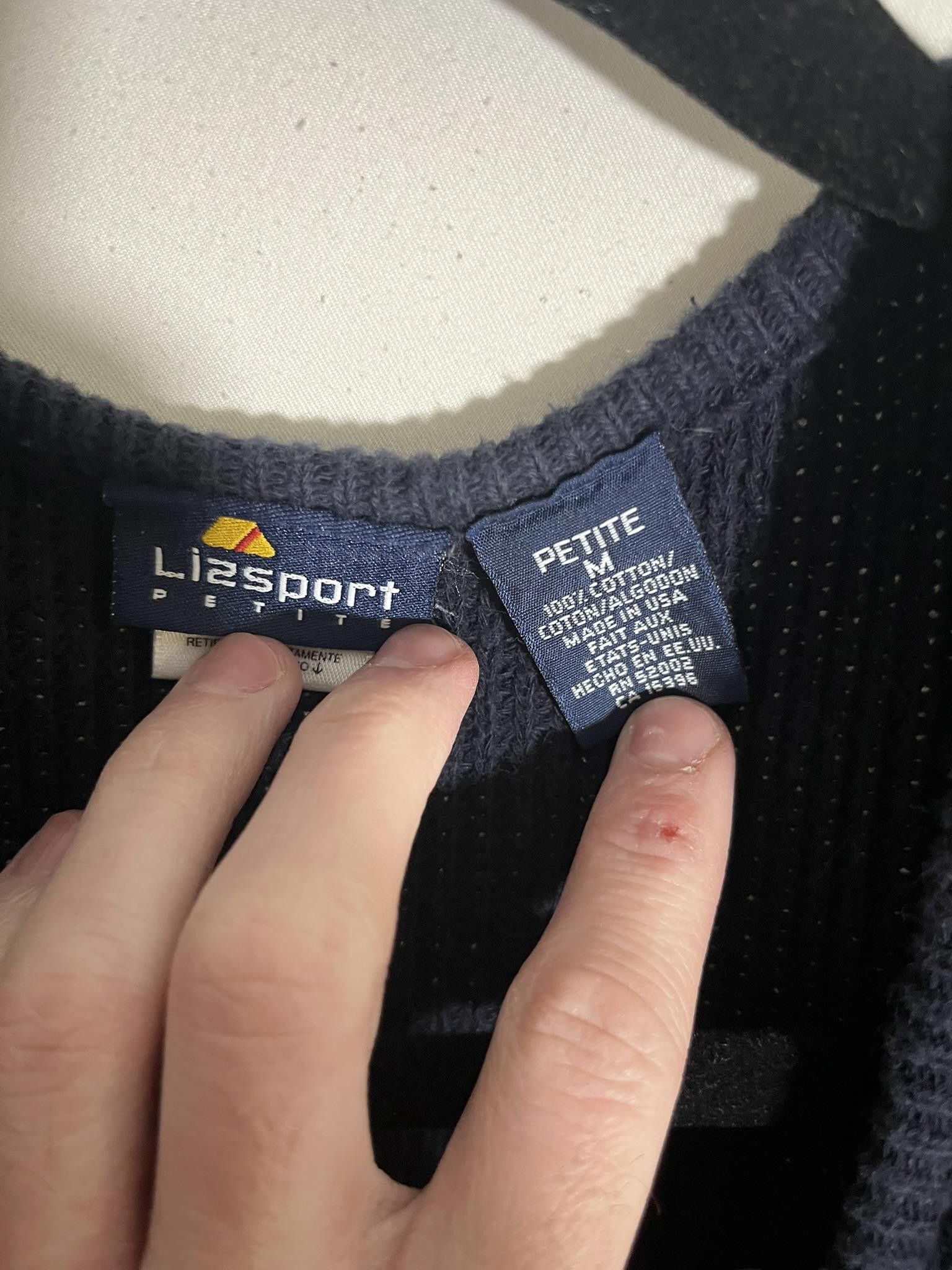 Designer Lizsport Petite Women's Knit Cardigan Sweater - Navy Size M / US 6-8 / IT 42-44 - 3 Thumbnail