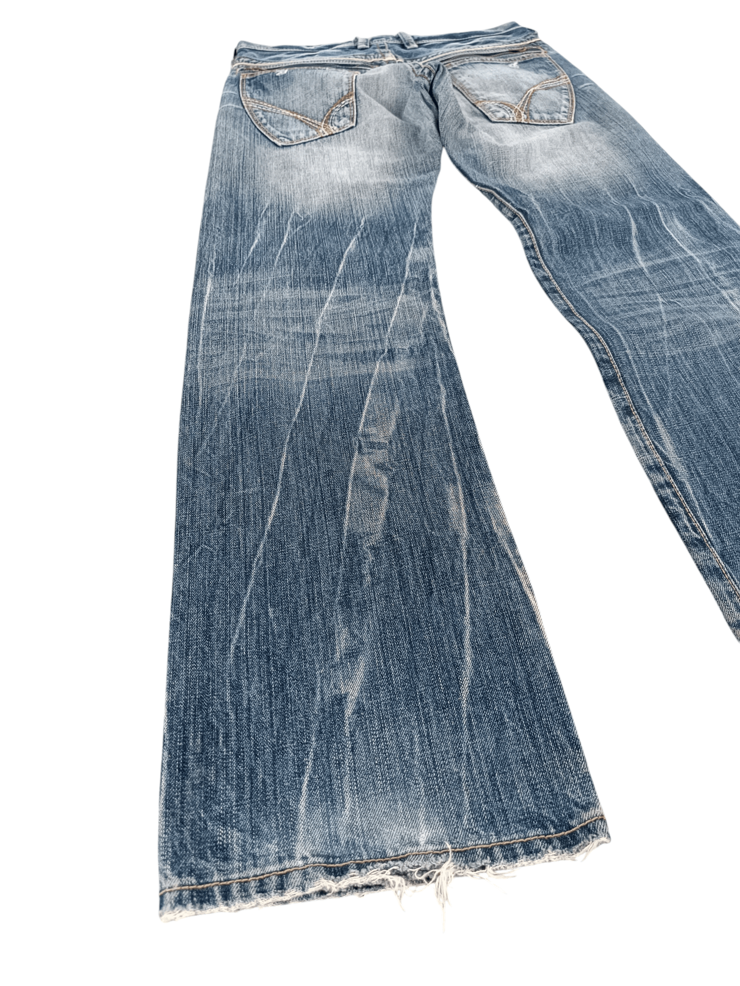 Japanese Brand 💥Flare💥90s Back Number Distress Ripped Jeans Faded Size US 32 / EU 48 - 17 Thumbnail