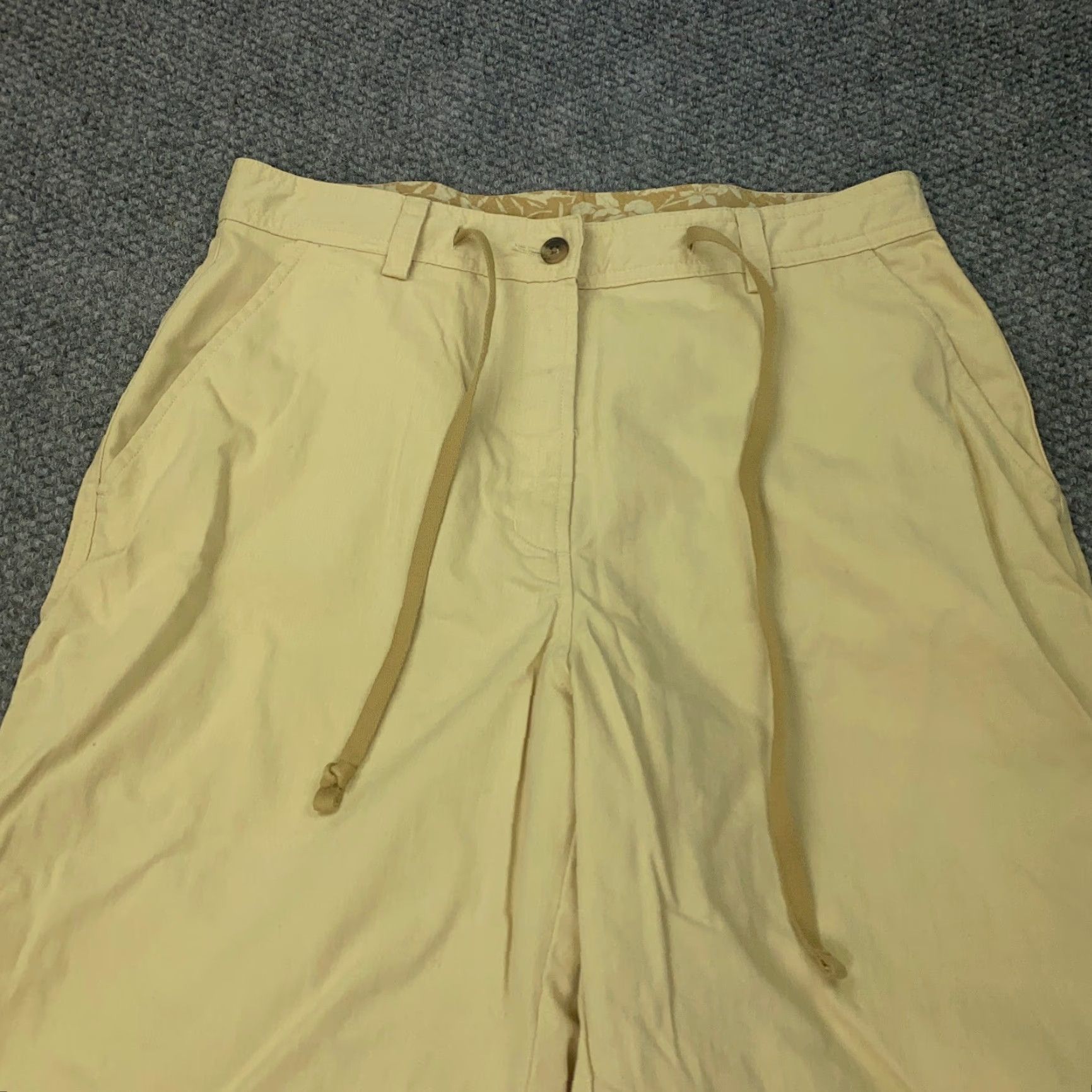 Vintage LL Bean Pants Womens Size 12 Beige Cropped Drawstring Size 30" / US 8 / IT 44 - 2 Thumbnail