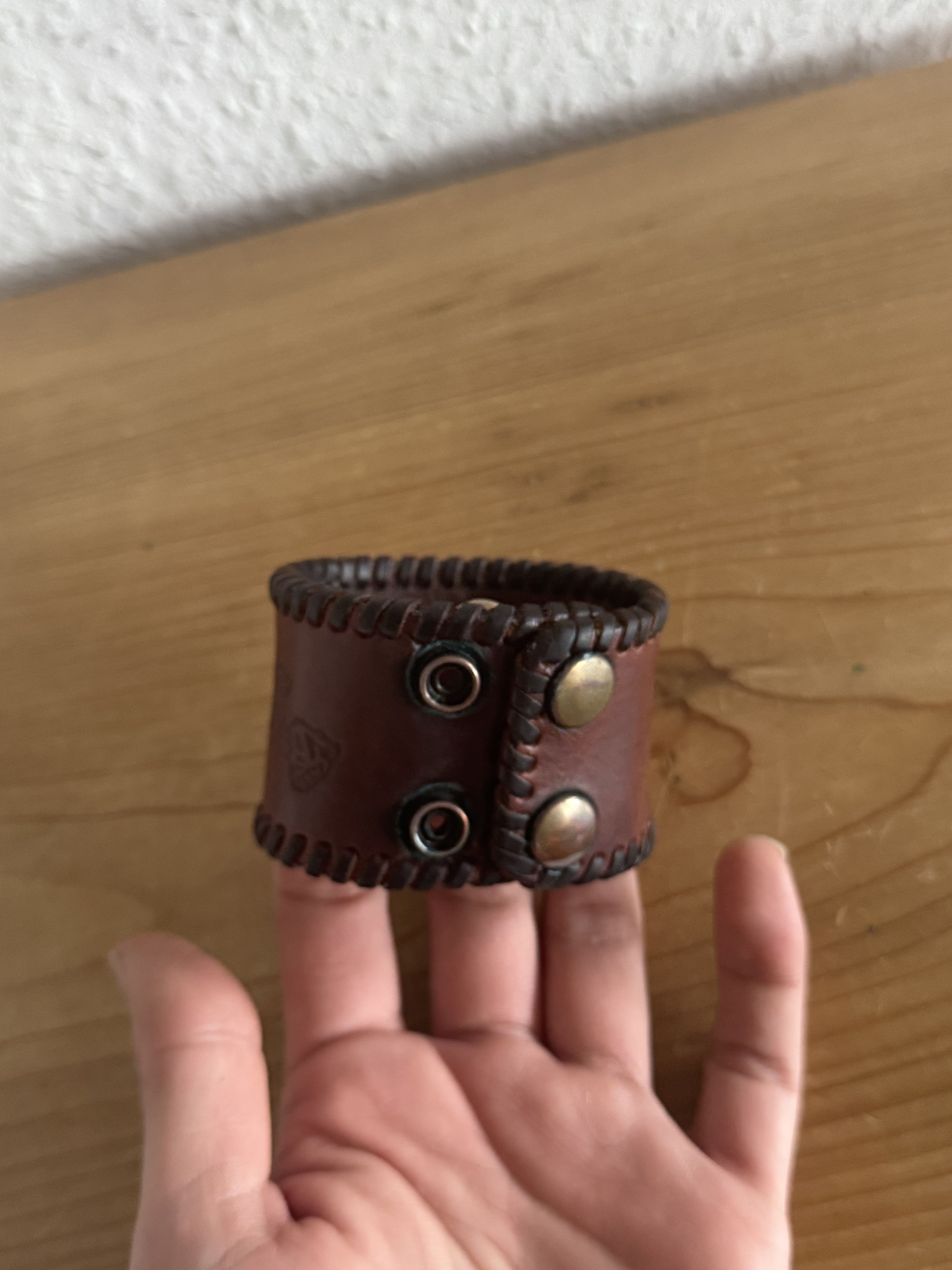 Dsquared2 Embossed Leather Cuff Bracelet Size ONE SIZE - 7 Thumbnail