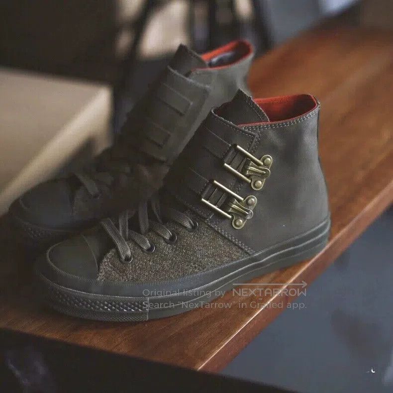 Nigel Cabourn Nigel Cabourn Canvas wool patch fastener vulcanized shoes Size US 10 / EU 43 - 1 Thumbnail