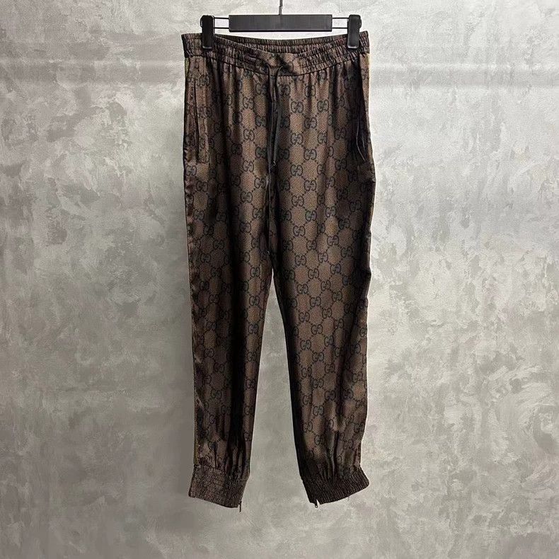 Gucci Gucci Size MThe latest brown full-print pattern logo sweatp Size US 30 / EU 46 - 1 Thumbnail