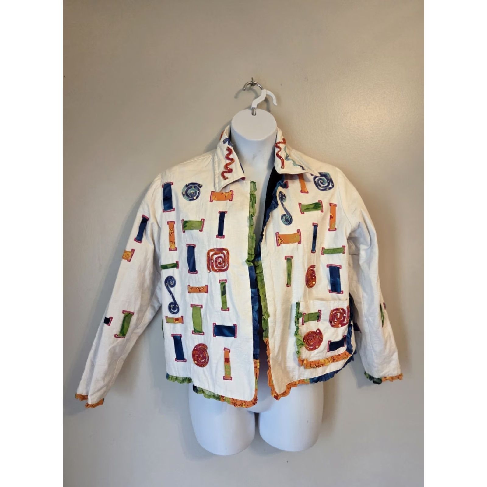 Vintage VINTAGE Yak Magik Reversible Open Patchwork Embellished Jacket XL Size XL / US 12-14 / IT 48-50 - 4 Thumbnail