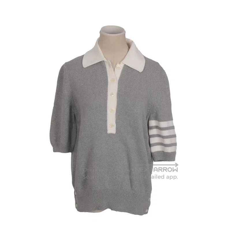 Thom Browne Thom Browne Knit short-sleeved collar button-up Size US XS / EU 42 / 0 - 1 Thumbnail
