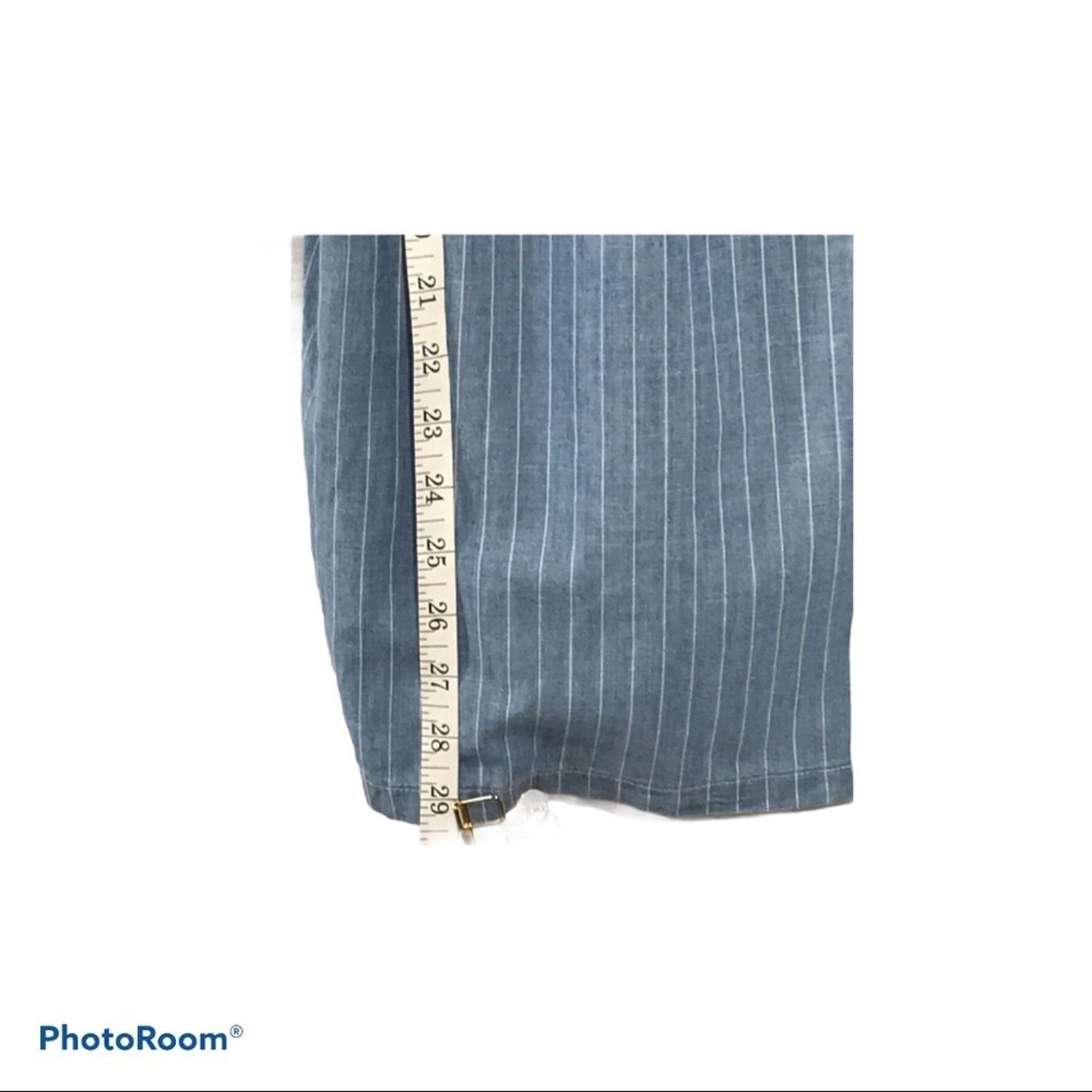 Topshop TOPSHOP Blue Striped High Low Wrap Dress 10 Size L / US 10 / IT 46 - 6 Thumbnail