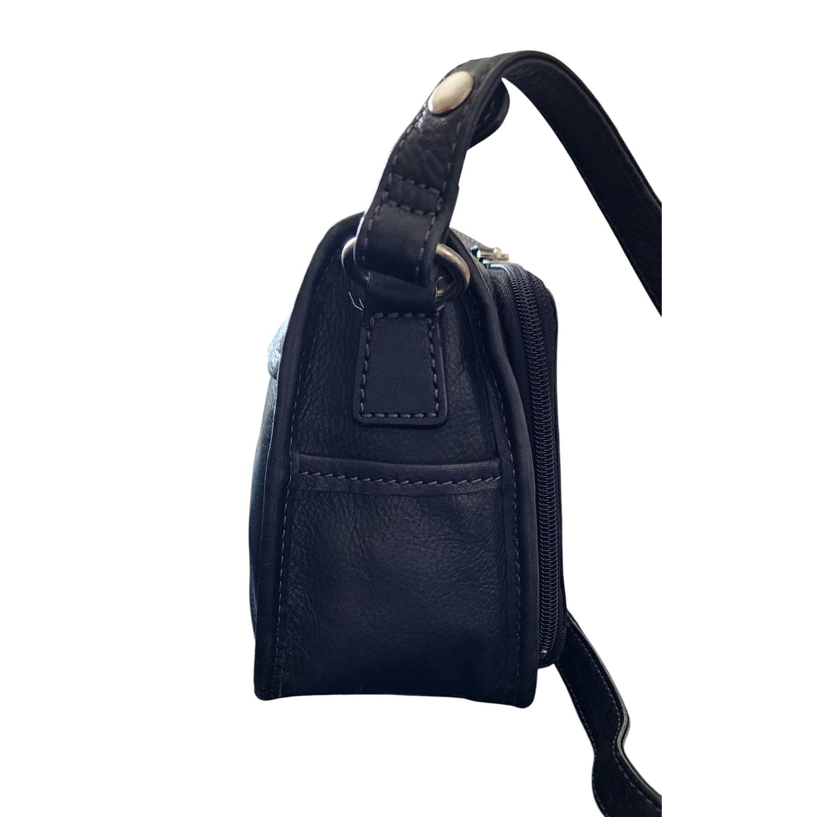 Fossil Vintage Fossil Shoulder Bag Black Leather Structured Pockets Size ONE SIZE - 8 Thumbnail