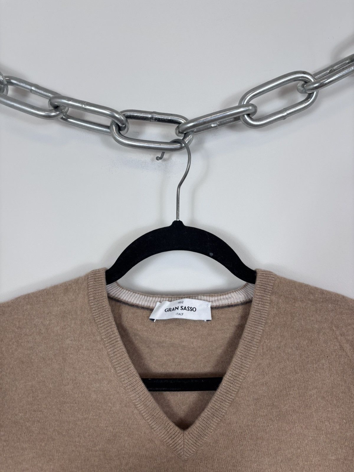 Gran Sasso Gran Sasso Men’s Italian Wool Cashmere Knit V-Neck Sweater Size US S / EU 44-46 / 1 - 4 Thumbnail