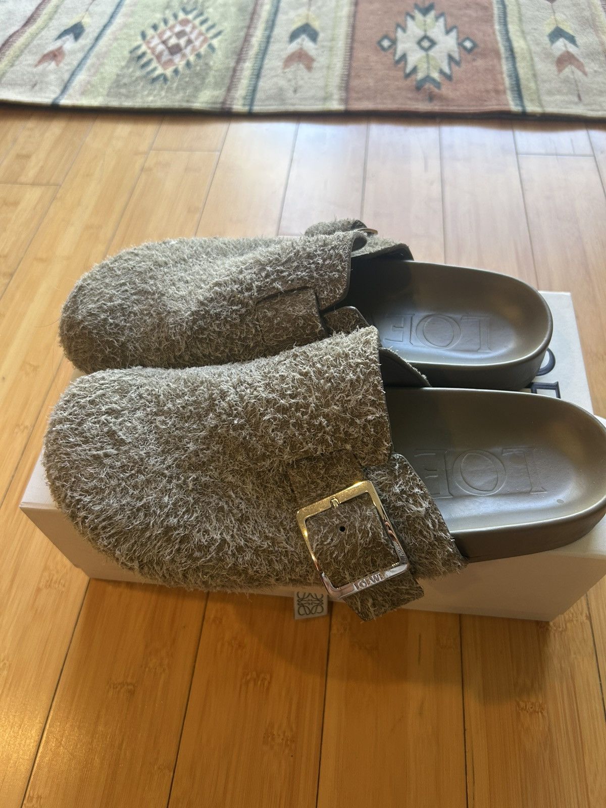 Loewe Loewe Brushed Suede Buckle Mules Size US 12 / EU 45 - 4 Thumbnail