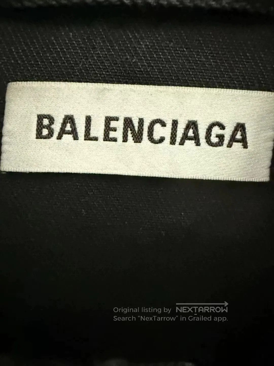 Balenciaga Balenciaga Black Denim Jacket with Crystal Logo. Size US XS / EU 42 / 0 - 3 Thumbnail