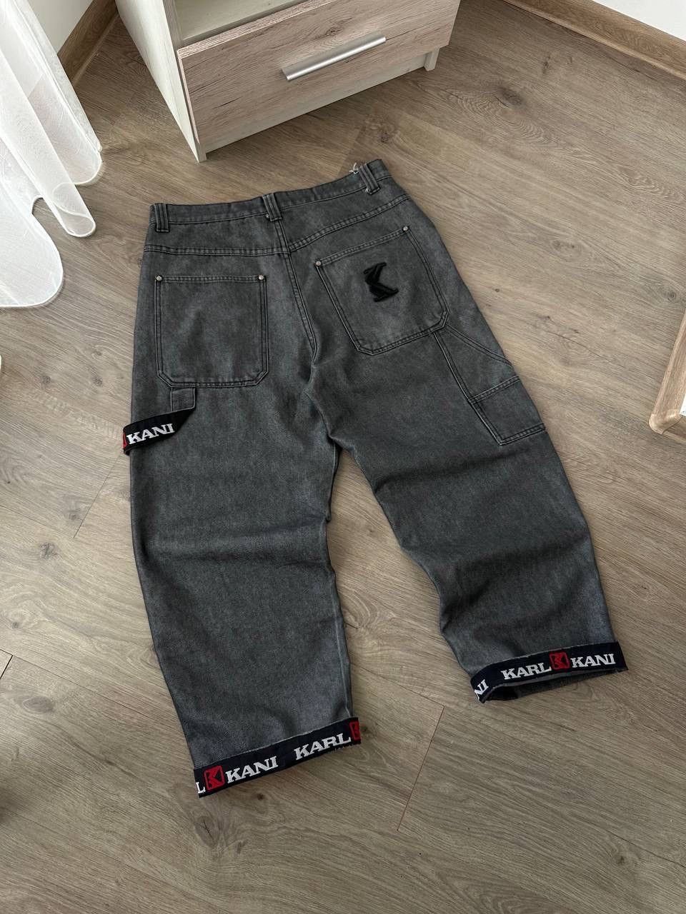 Karl Kani × Vintage Vintage Karl Kani Gray Baggy Distressed Faded Pants Size US 36 / EU 52 - 5 Thumbnail
