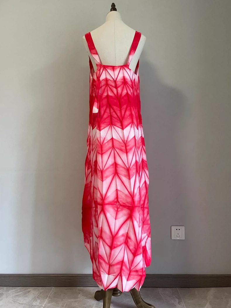 Issey Miyake Issey Miyake size:2 Red main line tie-dyed leaf dress Size M / US 6-8 / IT 42-44 - 9 Thumbnail