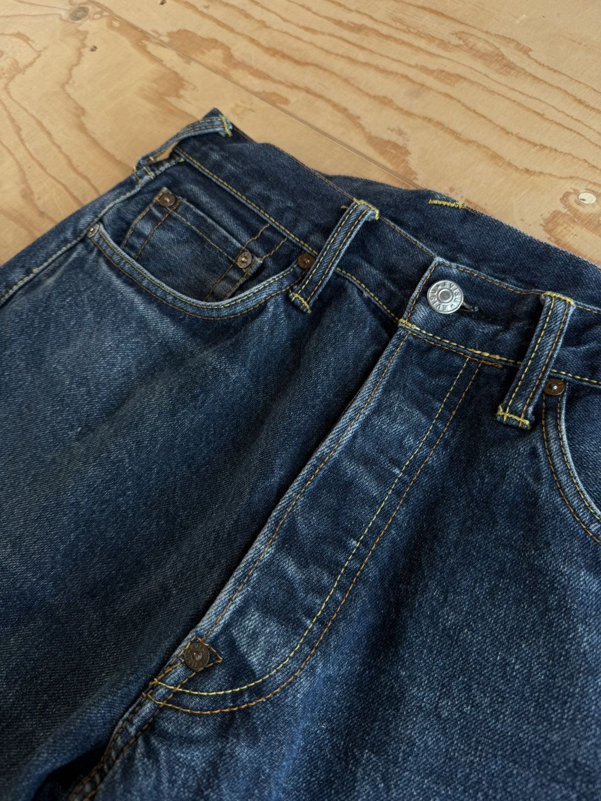 Vintage evisu white seagull selvedge denim jeans